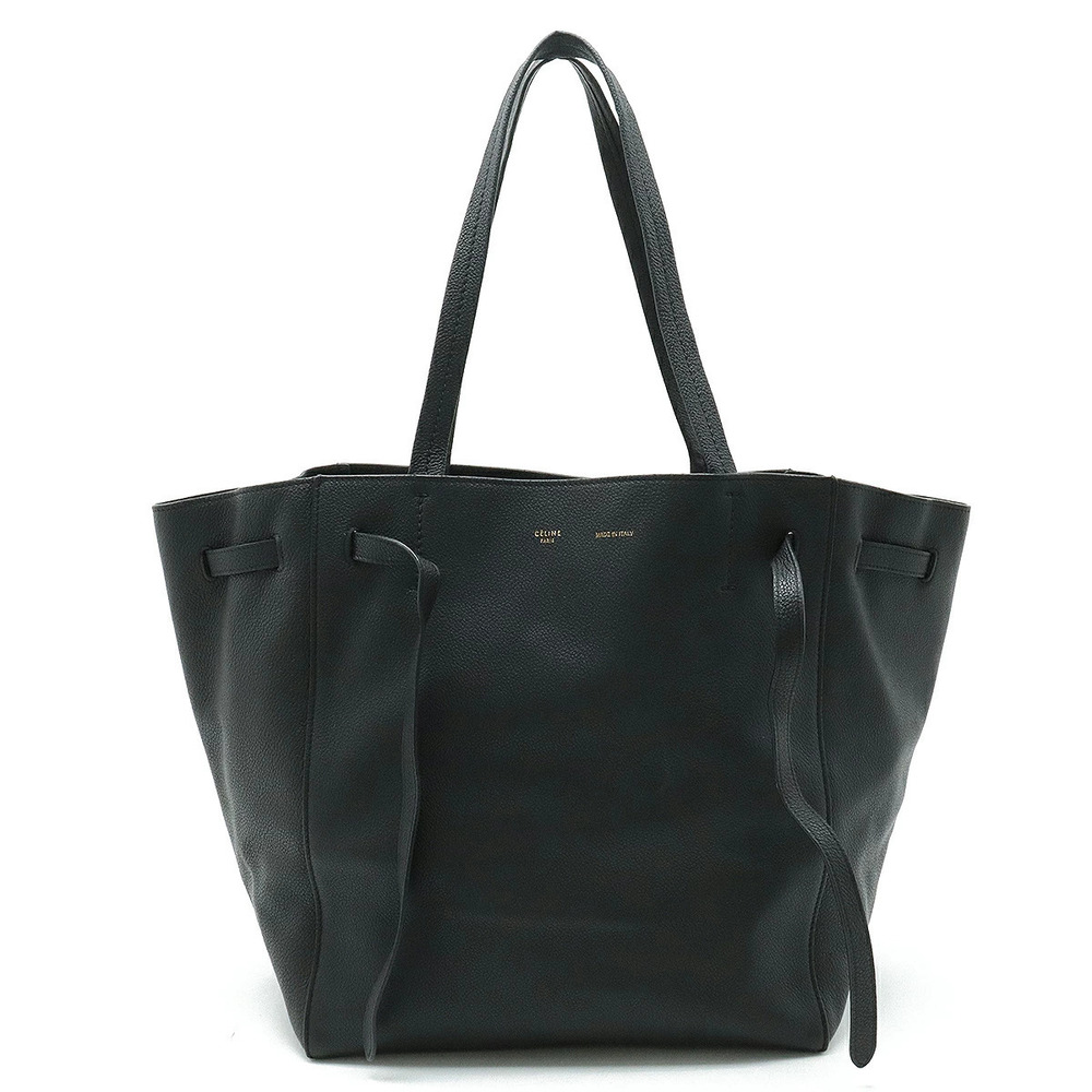 Celine Cabas Phantom Tote Bag Shoulder Hobo Leather Black